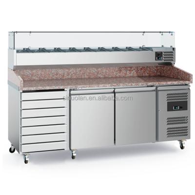 China Commercial Fridge Pizza Salad Bar 1800 Pizza Preparation Counter Fridge Salad Kitchen Refrigerators for sale