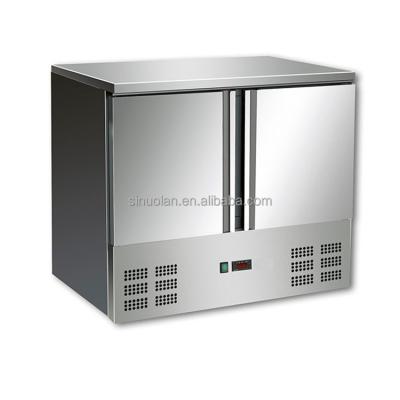 China 2 Door Sandwich Prep Table Fridge Pizza Fridge Sandwich Prep Table Pizza Counter Topping Refrigerator for sale