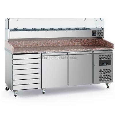 China New Arrival Commercial Fridge Pizza Prep Table Underbench Fridge Refrigerated Prep Table for sale