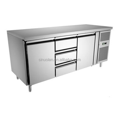 China 3 Drawers Stainless Steel Commercial Undercounter Fridge / Workbench Chiller /under Bar Refrigerator for sale