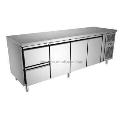 China Air Cooling 2 Drawers 3 Doors Under Counter Drawer Chiller Commercial Stainless Steel Refrigerator Under Counter Chiller for sale