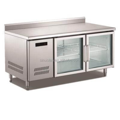 China Congelador de cristal de acero inoxidable de Undercounter del refrigerador de la encimera de la puerta de la tabla de trabajo de la cocina del restaurante en venta