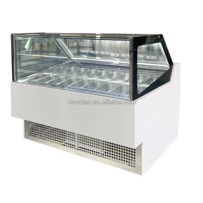 China Hot Sale Customizable Ice Cream Showcase Gelato Popsicle Display Freezer Italian Ice Cream Freezer Case Freezer Chiller for sale