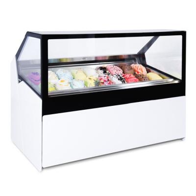 China CE Approved Commercial Litalian Ice Cream Display Freezer 16, 24 Plates Gelato Display 24pans Gelato Ice Cream Showcase en venta