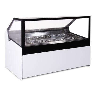 China Luxury Counter Top Italian Mini Gelato Ice Cream Fridge Refrigerator Display Showcase Case Machine en venta