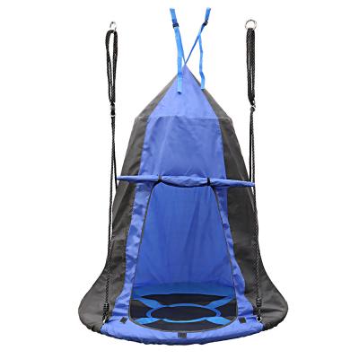 China Strong Hanging Tent Saucer Swing Tree Tent Swing Around Set Circular Swing Flywheel with Detachable Tent Cover and Metal Cushion Padded Frame for sale