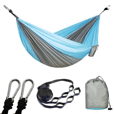 China Hammock with Tree Straps Parachute Camping Portable Lightweight Nylon Double Hammock with Tree Straps Carabiners for sale