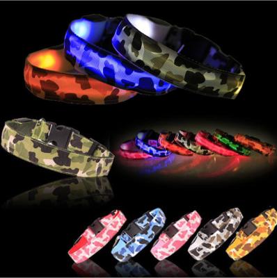 China Lights Camouflage LED Dog Collar USB Lighted Glow Collar Rechargeable and High Visibility for Pet Night Walking Waterproof for sale