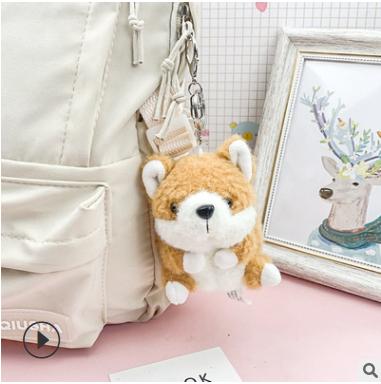 China Small Corgi Shiba Inu Doll Bag Plush Toy L011 Statistical Institute Doll Bag Backpack Cute Doll Pendant Ornament for sale