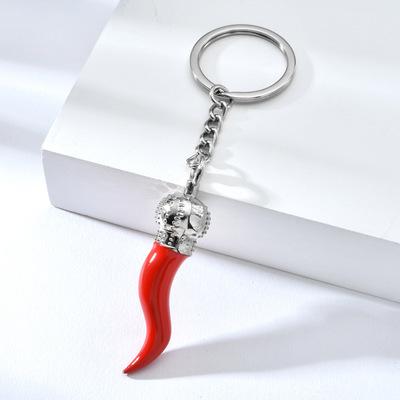 China FASHIONABLE R133 Red Pepper Key Chain Key Ring For Women 3D Chili Key Chain Key Holder Bag Charm High Quality for sale