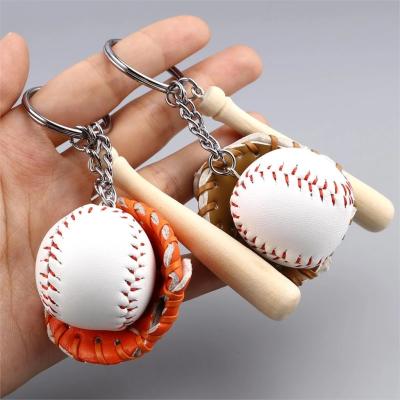 China Mini Three-Piece Key Chain Key Casual/Sporting Ring Gift For Man Women, 1 Piece Baseball Wooden Bat Sports Car R013 for sale