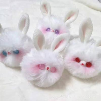 China L067 Handmade Multi-Color Cosmetic Rabbit Plush Contact Lenses Plush Toy Schoolbag Pendant JK Cute Accessories Can Be Used As Bro for sale