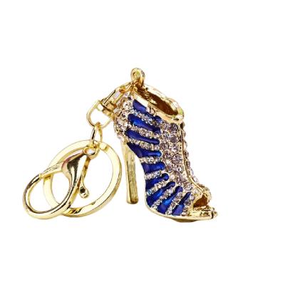 China z051 Crystal Rhinestone Diamante High Heel Shoe Decoration Crystal Chain For Phone Car Bag Key Ring Charm Key Chain Gift for sale