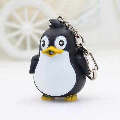 China Cute Accessories R142 Penguin LED Key Chain Keychain Cute Torch With Healthy Light Key Fob Kids Toy Gift Fun Animal Key Holder Flashlight Key Chain for sale