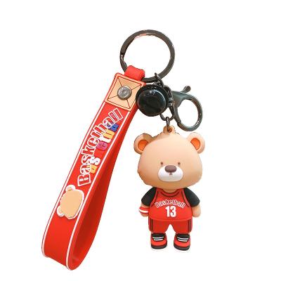 China L207 E-commerce Basketball Plastic Sports Support Key Chain Cute Cartoon Couples PVC Car Key Chain Epoxy Pendant for sale