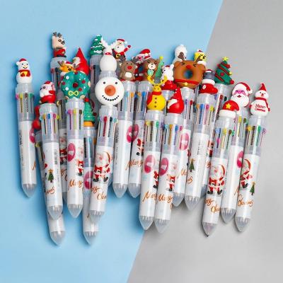 China Office & R086 Christmas Santa Claus 10 Colors Pen R086 Cute Pen Kawaii Retractable Rollerball Pen Gift School Office Stationery for sale