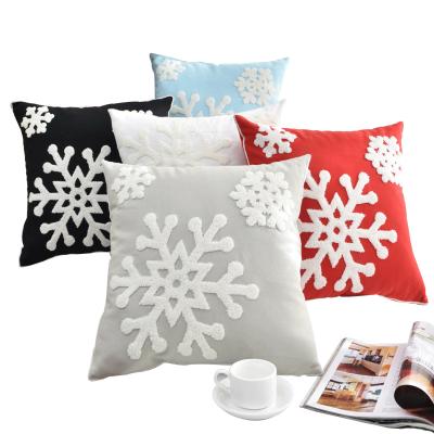 China Home Christmas Snow Decoration Throw Pillow Anti-Static Embroidery Cushion Cover Throw Blanket For Sofa for sale