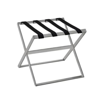 China Ultra sturdy & strong frame design Guest Guess 200KG Capacity Heavy-Duty Stainless Steel Luggage Stand Folding Hotel Luggage Rack Folding Luggage Rack Hotel Modern for sale