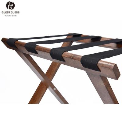 China Ultra slim design 2023 Place Luggage Compartment Compact Size Wooden Stand Folding Luggage Rack For Hotels Guest Bedroom Hotel Room Luggage Racks for sale