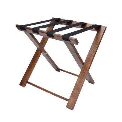 China Ultra slim design 2023 Place Luggage Compartment Compact Size Wooden Stand Folding Luggage Rack For Hotels Modern Hotel Furniture Luggage Rack for sale