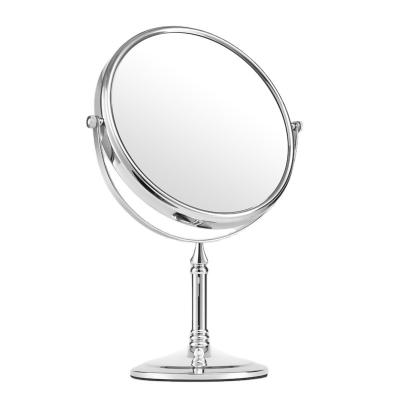 China Sustainable Hot Sale Rotatable Round Design Double-sided Tabletop Cosmetic Mirror for sale