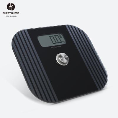 China Bathroom Scales New Patented Design Press-on Battery Free Bathroom Personal Scale 550lb Black for sale