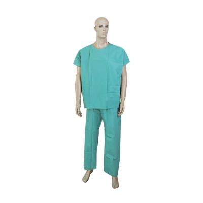 China With Ties Wholesale Hospital Medical Scrub Uniform Suit Disposable Nonwoven Patient Gown Nonwoven Doctors Scrub Suit for sale