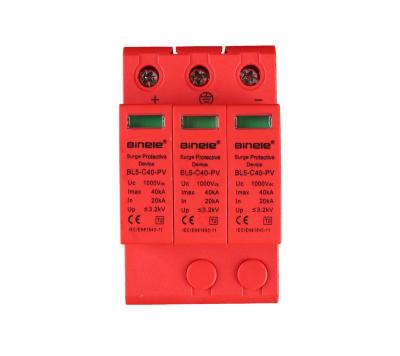 China BL5-C40-PV 3P SPD Voltage Protection DC1000V 20-40KA Surge Protective Device Binele Lightning Arrester for sale