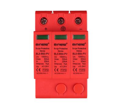 China BL5-B50-PV 3P SPD Surge Protection DC1000V 25-50KA Surge Protective Device Binele Lightning Arrester for sale