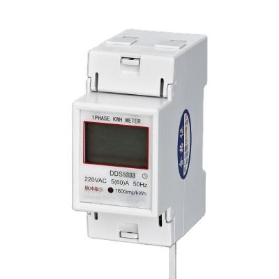 China Energy Consumption Monitoring Din Rail Energy Meter Single Phase LCD Display Digital Electric Meter Cheap Type for sale