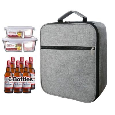 China Custom Waterproof Portable Waterproof Oxford Beer Wine Tote Bag Picnic Food Bag Lunch Cooler Bag for sale