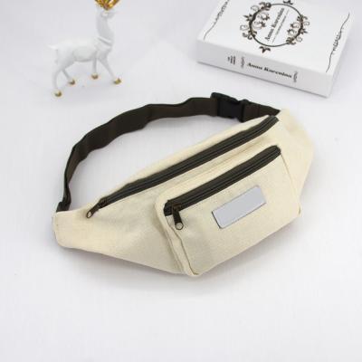 China Water Proof Fanny Pack Waist Bag For Women Natural Eco-Friendly Burlap Hemp Bag Fashion Waist Bags for sale