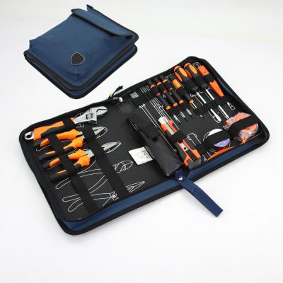 China Tool Storage Professional Multi Pocket Hardware Holster Roll Up Power Tools Bag Electrician Rolling Tool Bag for sale