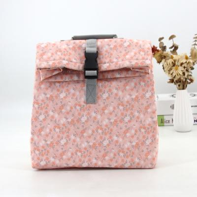 China Wholesale Reusable Washable Waterproof Brown Polyester Lunch Bag Food Box Cotton Insulated Delivery Picnic Cooler Bag for sale