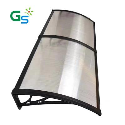 China 800mm PP Bracket 3mm PC Solid Sheet Cover DIY Plastic Polycarbonate Door Awning Canopy for sale