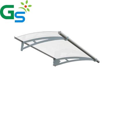 China Manual Operation Method PC Coated Anti-Uv Stainless Steel Support Polycarbonate Canopy for sale