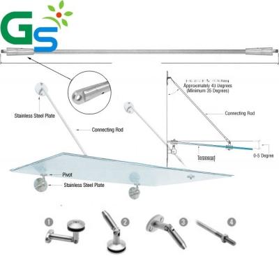 China Outdoor and Window Wall Stainless Steel Profile Canopy with Customized Glass Panel for sale