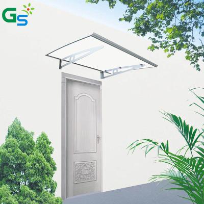 China Outdoor Polycarbonate Solid Sheet Cover Steel Bracket Steel Awning for sale