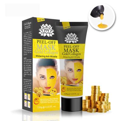 China Private Label Moisturizer Anti Wrinkle And Moisturize Collagen Skin Off Face Mask 24k Peel Off Gold Face Mask for sale