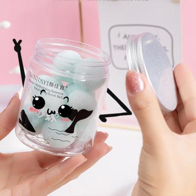 China Custom Exfoliator Wholesale Nourish Round Exfoliating Body Scrub Bath Smooth Skin Remove Dead Skin Drawing Candy Cube Sugar Bath Ball for sale