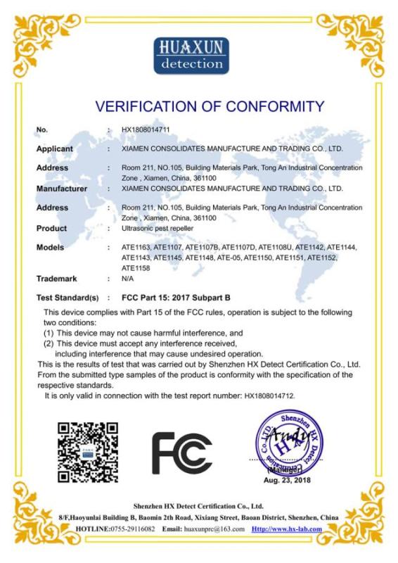 FCC - Xiamen Consolidates Manufacture And Trading Co., Ltd.