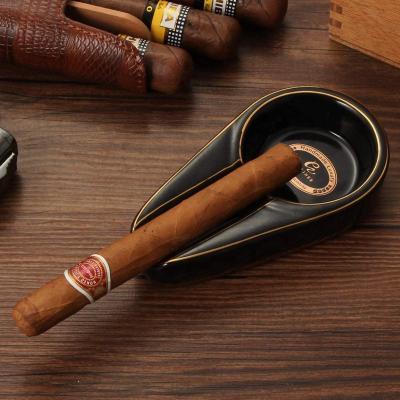 China Ceramic Cigar Ashtray Portable Travel Travel Cigar Ashtray For Home for sale