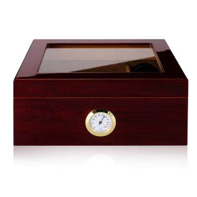 China Wholesale Price Handmade Wooden Cigar Box Custom Cigar Box With Digital Hygrometer Cigar Humidor for sale