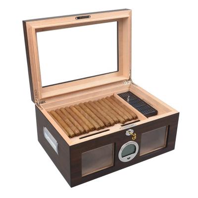 China Handmade Digital Humidifier and Hygrometer Cigar Humidor Cigar Box Gift for Dad for sale