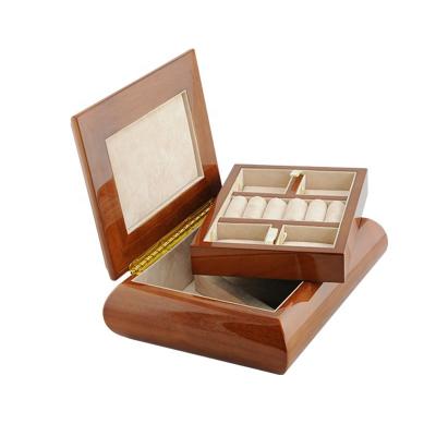 China High-end eco-friendly; Company ; Can use very long time; FUREN Retro OEM Jewelry Box Environmental Natural Wooden Jewelry Storage Box for sale