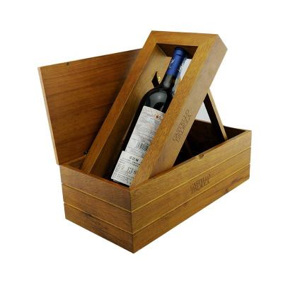 China High Quality Solid Wood Handmade Logo Wooden Wine Packaging Box Custom Made From FUREN for sale