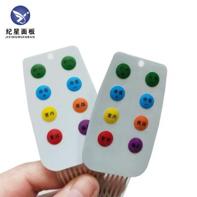 China Newest Custom Front Panel Graphic Remote Dome Controller Aluminum Tactile Membrane Switch for sale