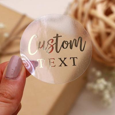 China Wholesale Customized Waterproof Gold Foil Stamp Round PVC Label Clear Cycle Sticker Good Quality for sale