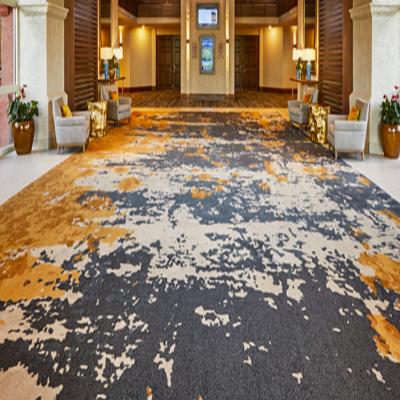 China Custom Logo Name Grade Non-slip Hotel Room Carpet Tiles pp Print Hotel Corridor Wall-to-Wall Carpets for sale