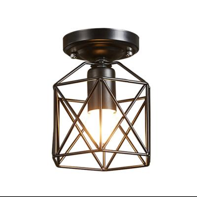 China Surface Mounted Modern Industrial LED Lights Metal Cage Hanging Kitchen Pendant Ceiling Light Las Luces Que Cuelgan Del Techo Adjustable for sale